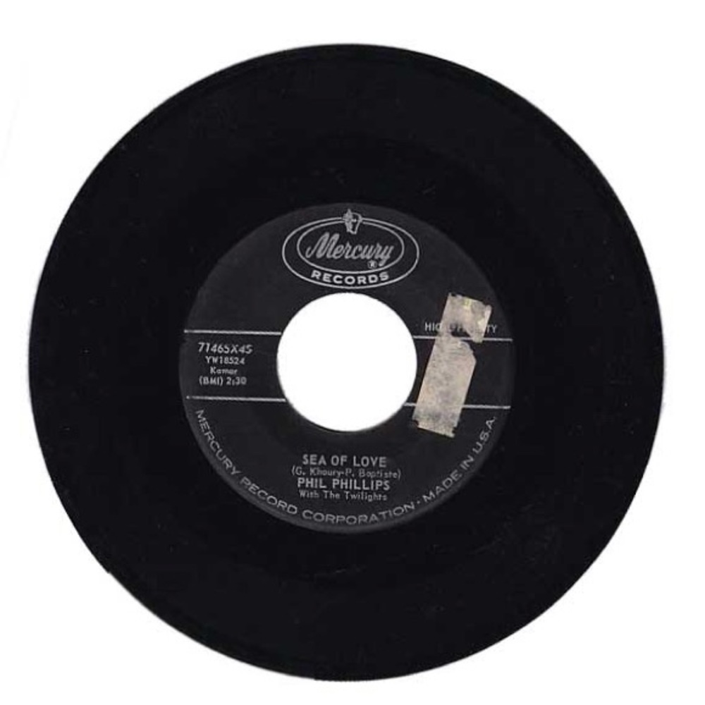 Vintage 45 rpm Record - Phil Phillips - Sea of Love / Juella - Swamp Pop